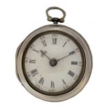 Jonathan Jackson, Henley - An 18th century Sterling silver pair cased pocket watch,