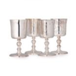 Dublin - A set of four mid 20th century silver goblets,