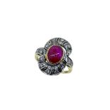 A ruby and diamond dress ring,