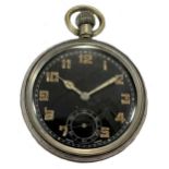 Unsigned - A military issue open faced pocket watch,