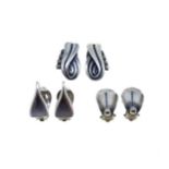 Edvard Kindt-Larsen for Georg Jensen - A pair of ear clips, together with two pairs of ear clips,