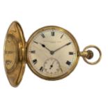 Halford & Sons, London - An 18ct gold full hunter dress pocket watch,