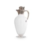 A Victorian silver topped glass claret jug,