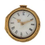 H. Betterton, London - A mid 18th century 22ct gold pair cased pocket watch,