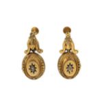 A pair of Victorian ear pendants,