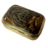 A George III vermeil snuff box with jasper cover,