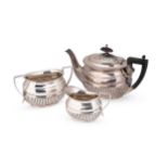 A Victorian silver 3-piece bachelor's tea set,