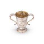 Newcastle - A George III 18th century silver two handled loving cup,