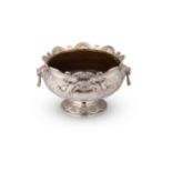 A Victorian silver punchbowl,