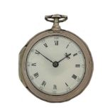 Thomas Gregsby, London - An 18th century Sterling silver pair cased pocket watch,