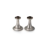 A pair of George V silver candlesticks, mark of Albert Edward Jones,