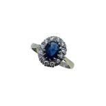 A sapphire and diamond cluster ring,