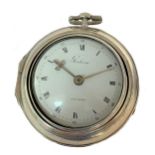 Graham, London - An 18th century triple cased pocket watch,