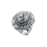 A ballerina style diamond cluster ring,