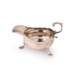 Newcastle - A George II silver sauce boat,