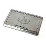 A late 19th century Russian metalwares silver pocket tobacco box,