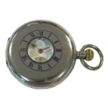 J.W. Benson, London - A Sterling silver half hunter pocket watch,