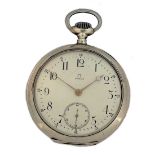 Omega - A Swiss silver open faced pocket watch,