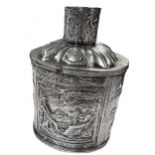 A (probably) early 20th century Dutch metalwares silver tea caddy,