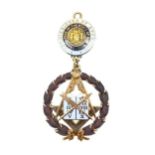 An American metalwares Masonic Grand Officer's neck badge,