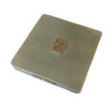 A mid 20th century silver powder compact, mark of Asprey,