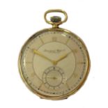 IWC, Schaffhausen - A Swiss 14ct gold open faced pocket watch,