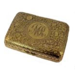 A late 19th century Scottish 15ct gold snuff box,