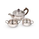 A George V silver 3-piece bachelor's tea set,