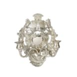 A miniature Dutch style white metal decorative wall sconce,