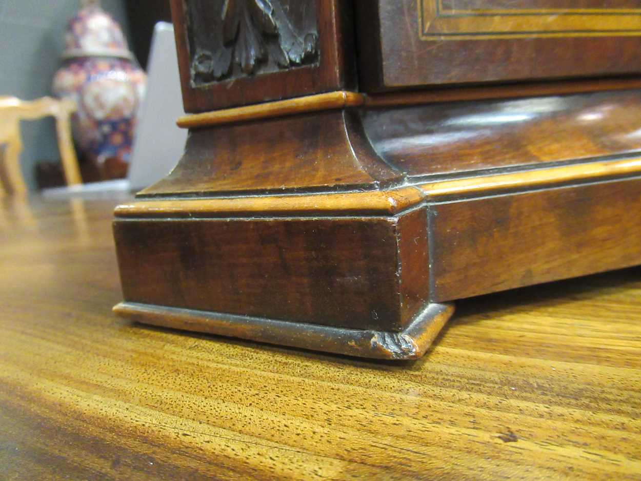 A miniature Victorian mahogany and boxwood inlaid collector's cabinet, - Image 8 of 13