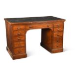 A late Regency mahogany pedestal desk,