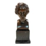 A bronze bust of Beethoven, 20th century,