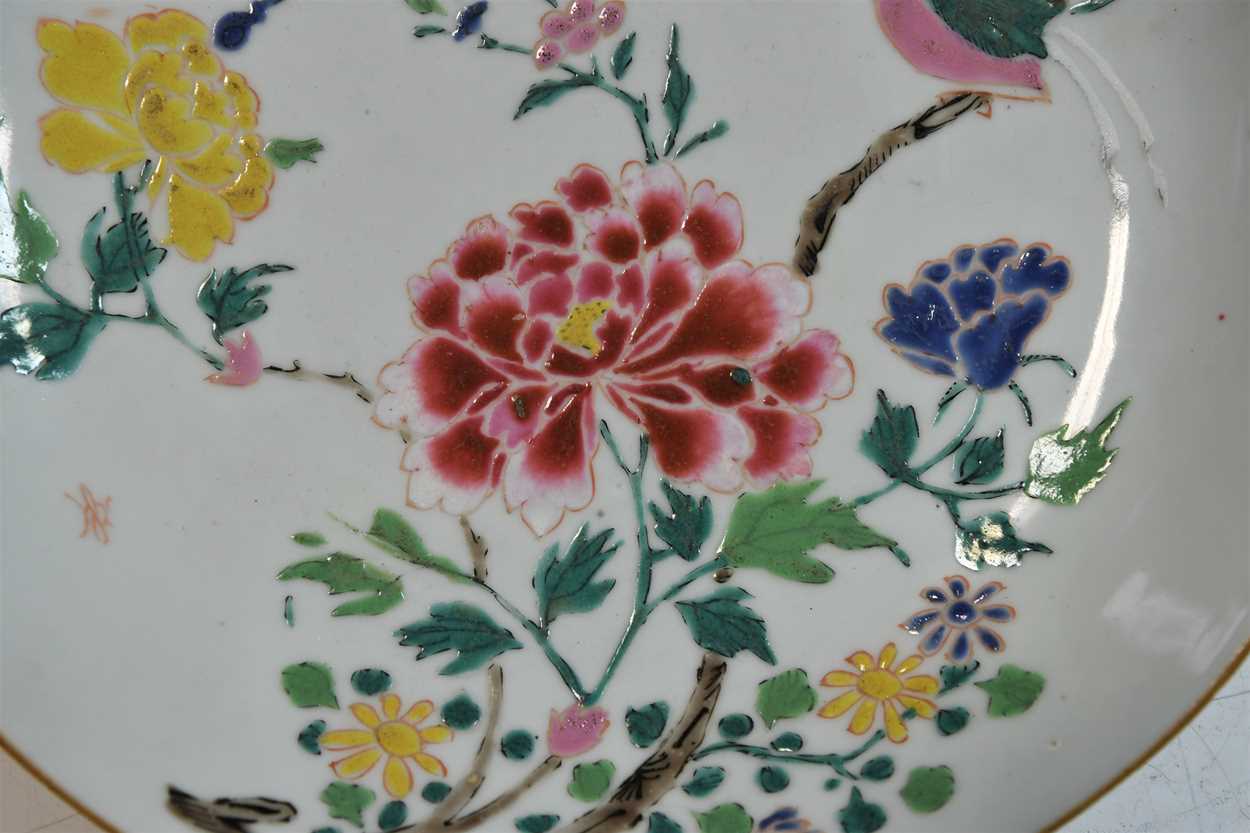 A Chinese famille rose porcelain saucer dish, Qing Dynasty, late 18th century, - Image 11 of 36