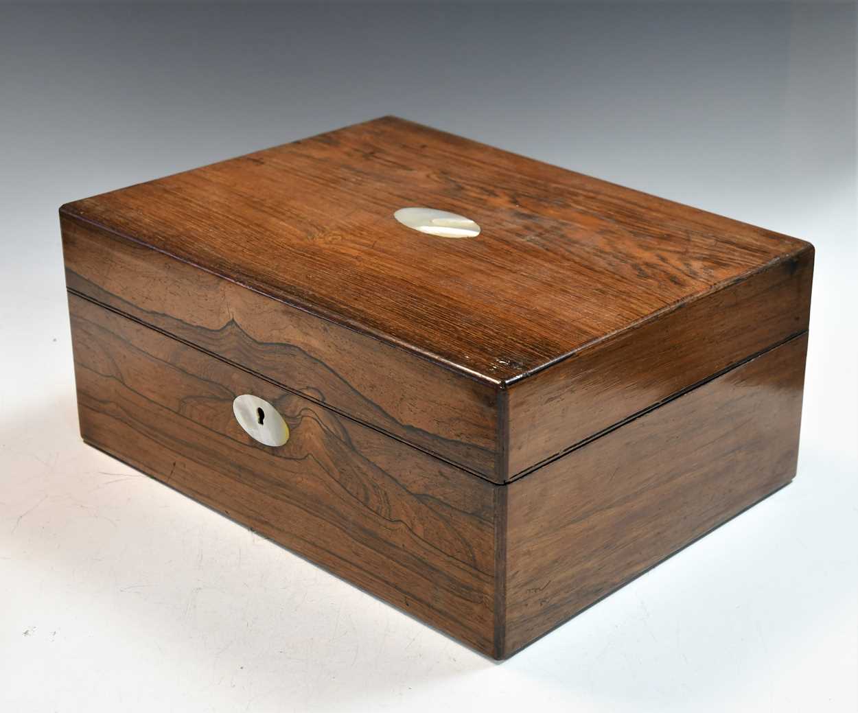 A Victorian rosewood fitted sewing box, - Image 3 of 20