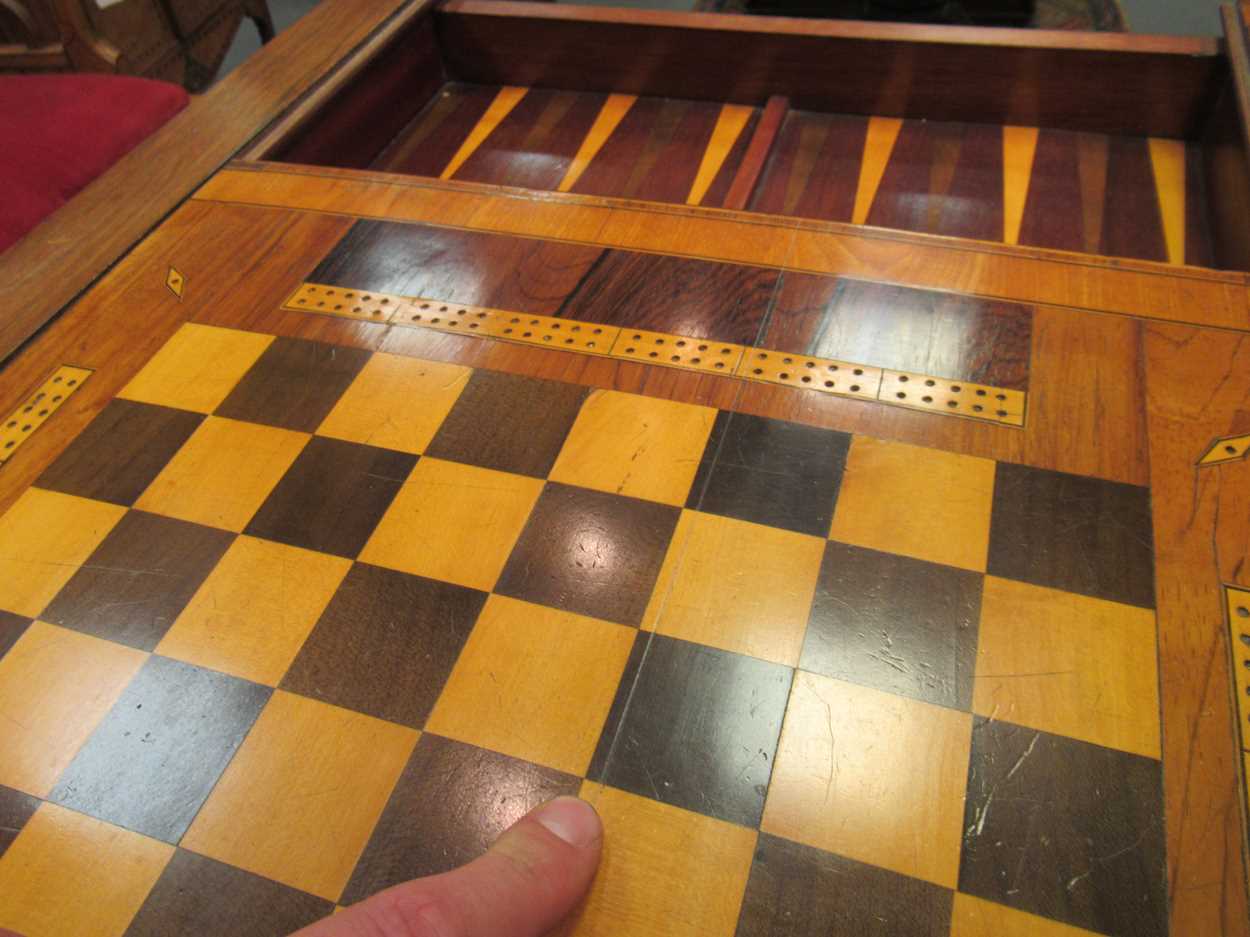 A marquetry games table, 19th century, - Bild 4 aus 20