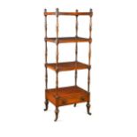 A Regency mahogany four tier what-not,
