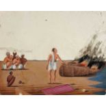 Twelve Indian paintings on mica,