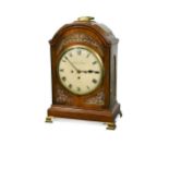 A late George III mahogany chiming table clock, circa 1820,
