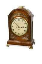 A late George III mahogany chiming table clock, circa 1820,