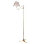 A bronze swan-neck standard reading lamp, late 20th century,