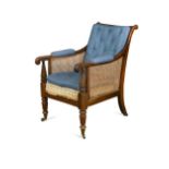 A Regency mahogany bergere armchair,