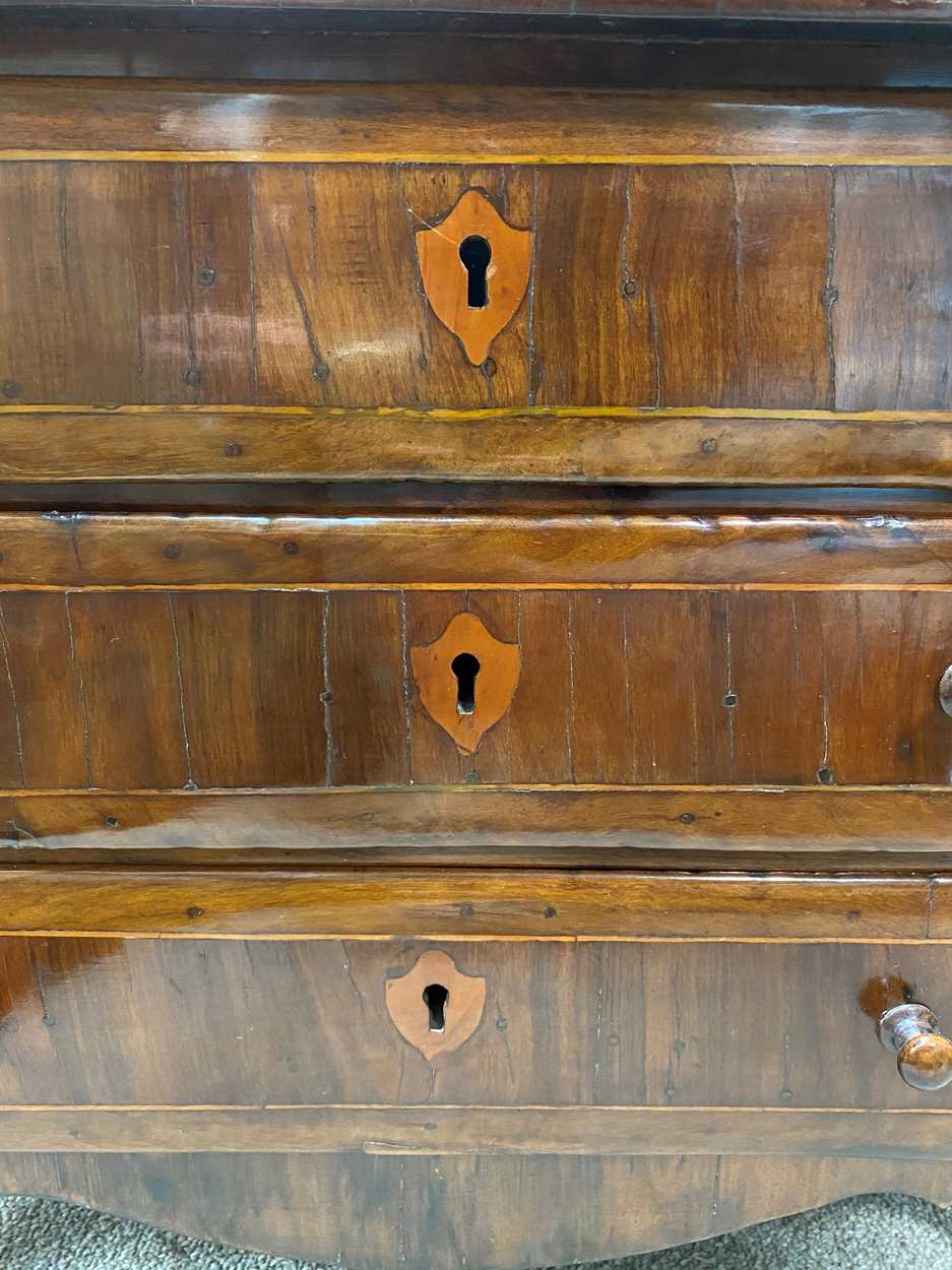 An olive wood miniature chest of drawers, late 18th century, probably Maltese, - Image 3 of 21