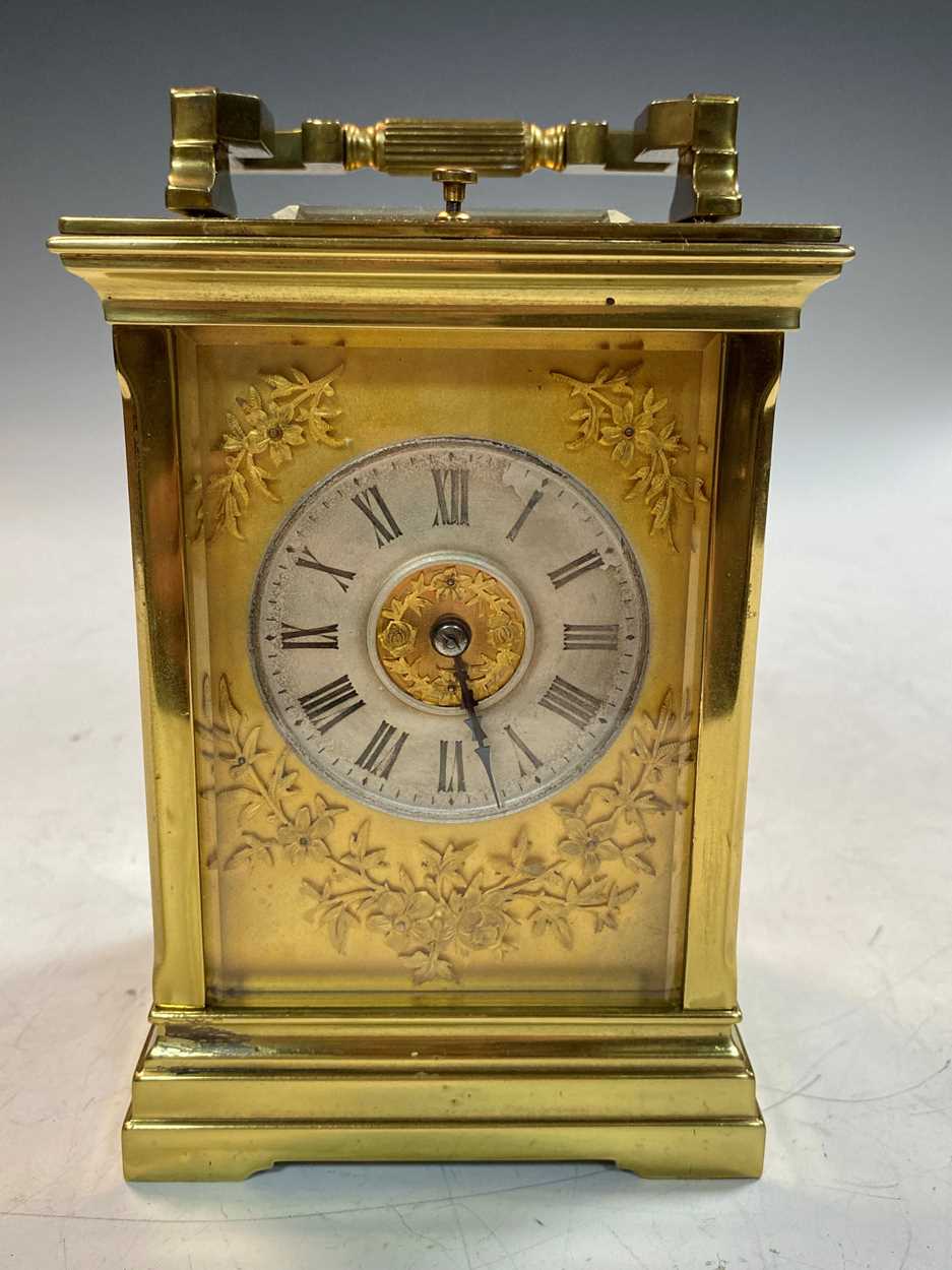 A French lacquered brass repeating carriage clock, early 20th century, - Image 2 of 10