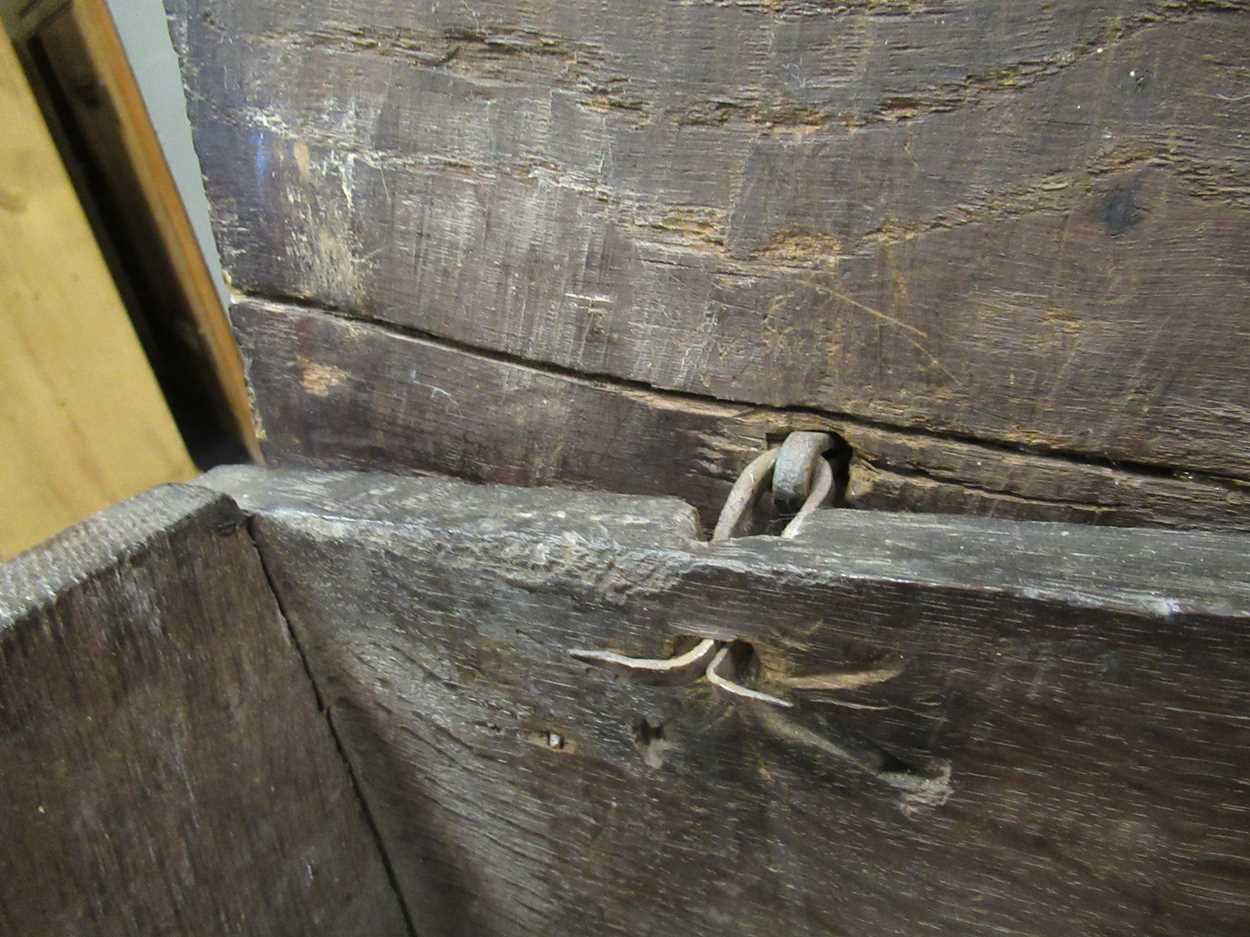 An oak six plank chest, 17th century, - Image 13 of 15