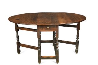An elm and oak gateleg table, 18th century,