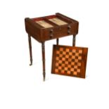 A Regency mahogany games-top Pembroke table,