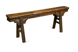 A Chinese elm bench, early 20th century,