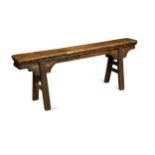 A Chinese elm bench, early 20th century,