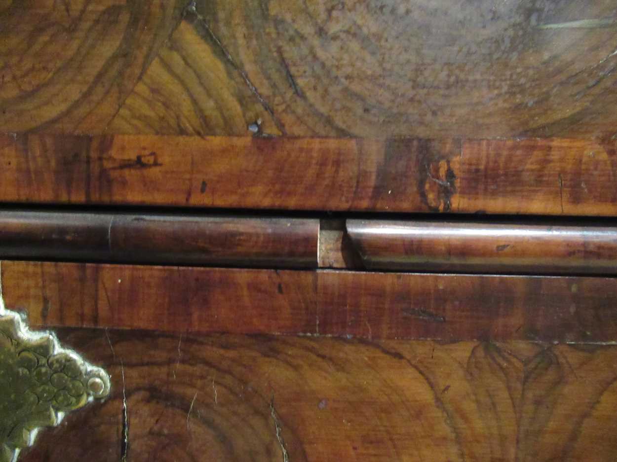 A Queen Anne and later oyster veneered walnut chest on stand, - Image 14 of 20