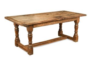 An oak refectory table, 20th century,